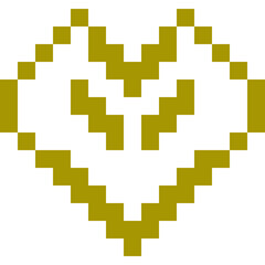 Cute pixel art heart icons in retro 8-bit style with gold and pink color variations. Perfect for Valentine&rsquo;s Day designs, digital stickers, game UI elements, social media graphics,