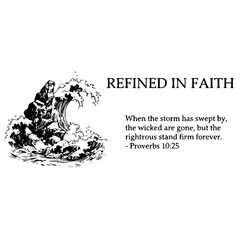Bible Verse Proverbs 10:25 Refined in Faith Storm Wave Illustration