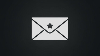 Envelope icon with a star symbol representing email communication and important messages flat design vector for digital use