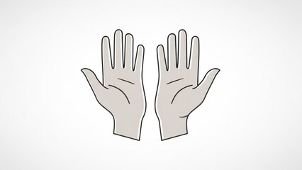 Obraz premium Pair of open hands simple line art illustration representing support or prayer isolated on a white background
