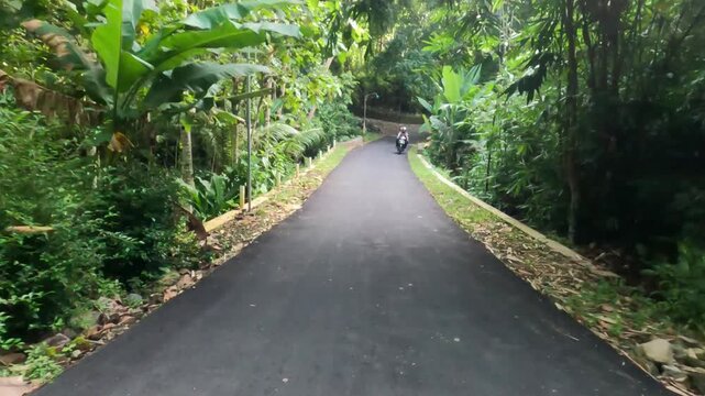 POV Motorcycle Riding: Java, Indonesia, South East Asia: Daylight POV Motorbike Ride Through Yogyakarta Countryside