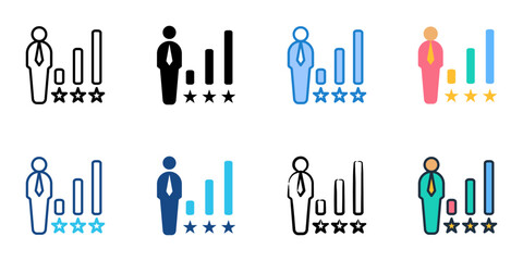 Training and development icons set multiple style collection. Editable stroke 
