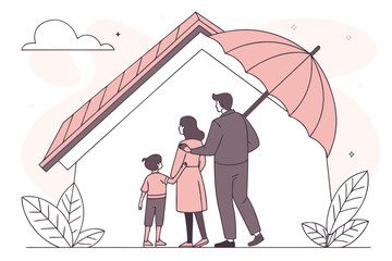 Family Care and Protection Icon Representing Social Welfare and Family Support Services