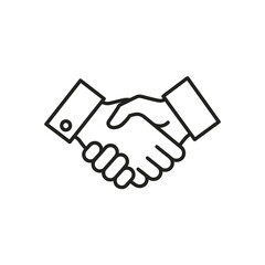 Business handshake icon, agreement, partnership, cooperation, trust, deal, success, teamwork