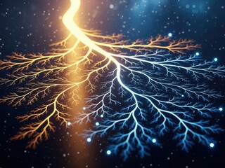 Abstract lightning bolt isolated on white background