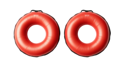 Snow Tubes Flat Lay Isolated on Clean White Background