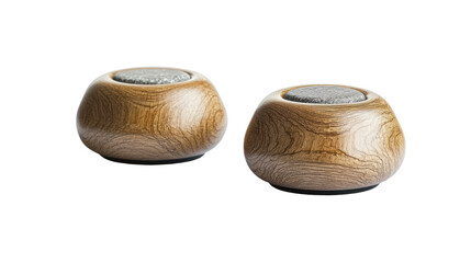 Curling Stones Flat Lay Isolated on Clean White Background