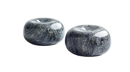 Curling Stones Flat Lay Isolated on Clean White Background