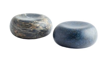 Curling Stones Flat Lay Isolated on Clean White Background