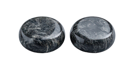 Curling Stones Flat Lay Isolated on Clean White Background