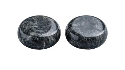 Curling Stones Flat Lay Isolated on Clean White Background