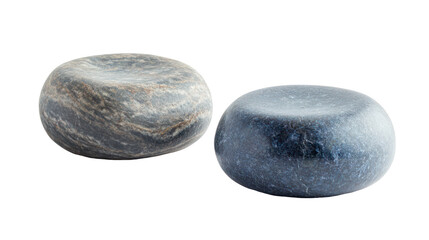 Curling Stones Flat Lay Isolated on Clean White Background