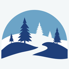 Obraz premium winter landscape with trees Christmas