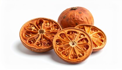 Close-up showcases the intricate details of dried orange slices, offering a rustic appeal.