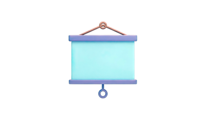 3D Render of a Blue Projection Screen with Hanger
