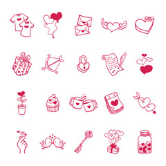 Love Doodle Illustration Elements