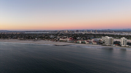Hotel Del Coronado in San Diego, aerial drone shot 