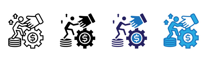 Obraz premium Working Icon Multi Style Vector Illustration