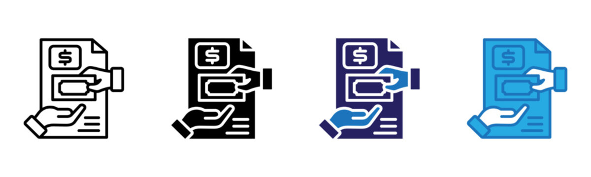 Receivables Icon Multi Style Vector Illustration