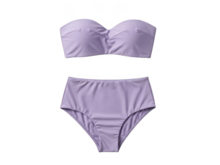 Lavender strapless bikini set isolated on transparent background