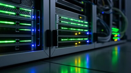 Server room with computer equipment. - Powered by Adobe