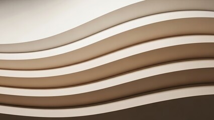 Abstract Curved Layers of Wood and Light Create a Soothing Wave Pattern.