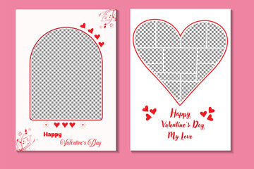 Valentine's Day photo frame, Greeting Card Layouts template
