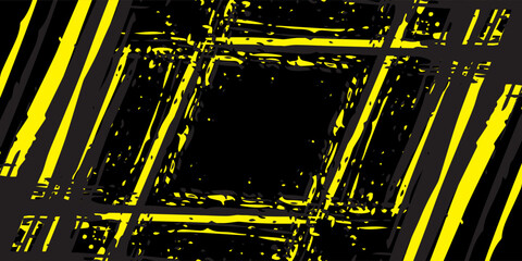 yellow black brush wrap car sticker pattern abstract banner sporty lines black yellow color combination grunge brush pattern racing motorsport design, vector illustration, Modern.