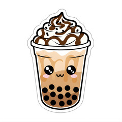 chocolate boba ice vector