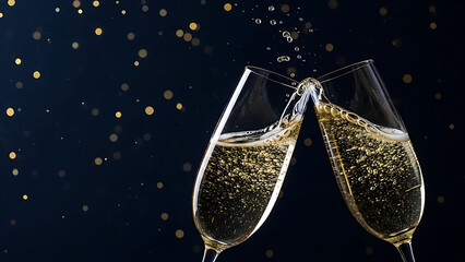 Celebratory champagne toast