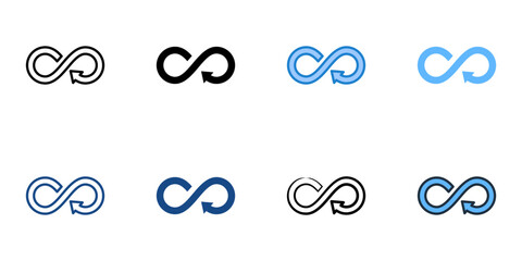 Lean methodologies icons set multiple style collection. Editable stroke 
