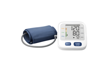 A digital electronic blood pressure monitor is a medical technology device used to measure health pressure on a display screen using a control button and communication equipment