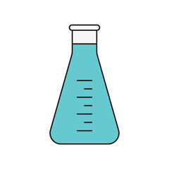 test tube with blue liquid illustration