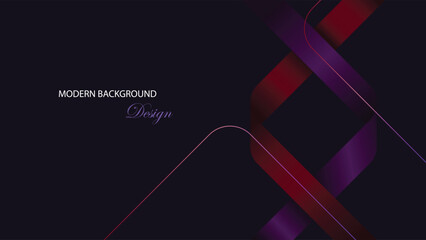 Luxury purple abstract background. Dark background with fold ribbon decoration. Suit for banner, backdrop, billboard, card and others