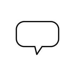 Fototapeta premium Blank speech bubble icon, simple outline design, communication symbol, copy space
