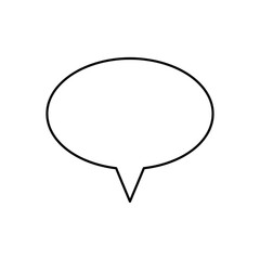 Fototapeta premium Blank Speech Bubble Outline Icon on White Background, Communication Concept
