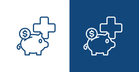 Health Insurance Color Outline, with light and dark background