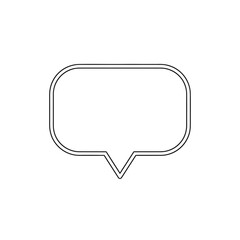 Naklejka premium Blank speech bubble outline icon, clear communication symbol, empty text box.