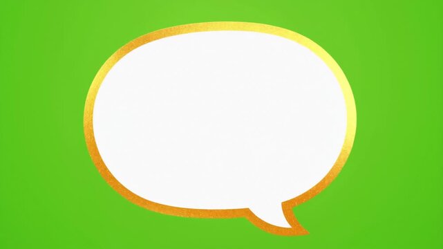 Abstract Colorful Cloud Shape with Speech Bubble Animation on Green Background, Modern Graphic Design Element