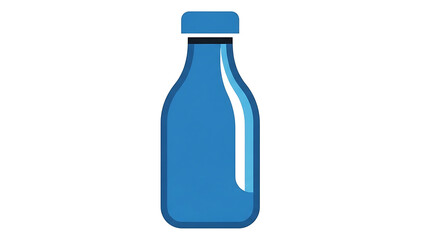 Blue Glass Bottle Illustration with Clean Minimal Design