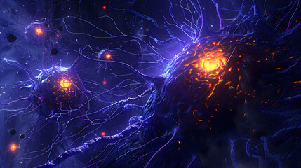 3D illustration of cancer cell division showing uncontrolled growth in a clean scientific view pure.