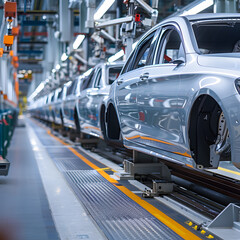 Digital transformation reshaping automotive industry through smart factories, data, and automation..