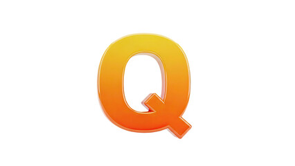 Obraz premium 3D Render of the Letter Q with Orange and Yellow Gradient