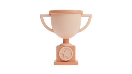 3D Rendered Trophy with Star Emblem