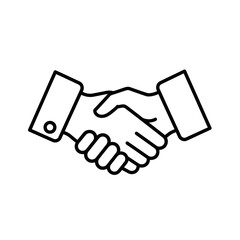 Business handshake icon, agreement, partnership, trust, teamwork, collaboration, success symbol