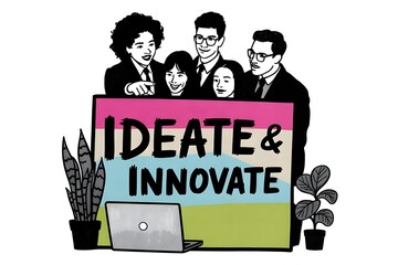 Naklejka premium Ideate and Innovate Concept Art
