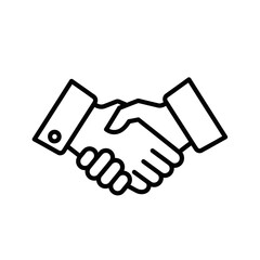 Obraz premium Business handshake icon, agreement, partnership, trust, teamwork, success, deal, collaboration, connection