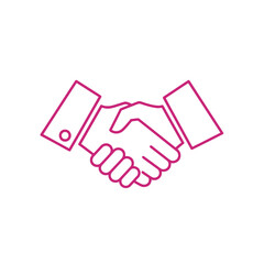 Obraz premium Business handshake icon, partnership agreement, collaboration, success, trust, teamwork, vector illustration