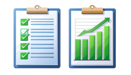  Corporate Goal Checklist Icons – Flat Color PNG Set  