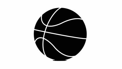 Basketball ball silhouette icon. Sport equipment symbol isolated on white background